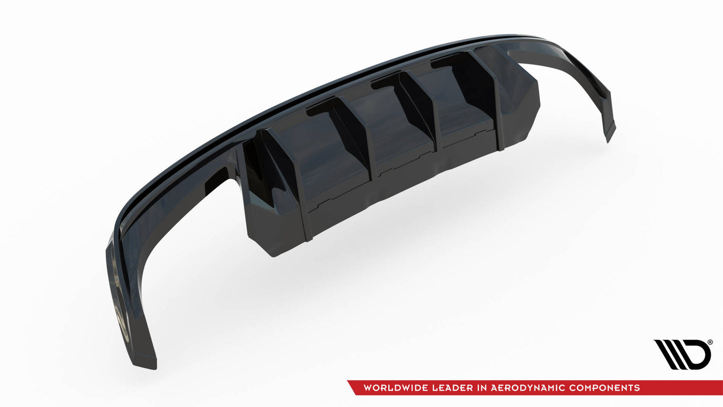 Diffusor Heck Ansatz für Skoda Octavia RS Liftback / Combi Mk4 Facelift schwarz Hochglanz