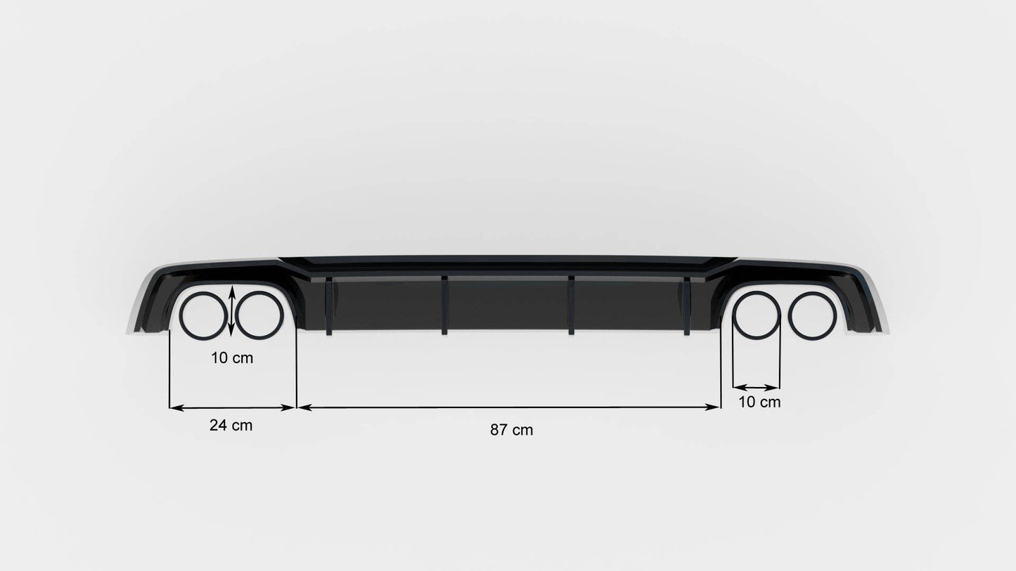 Diffusor Heck Ansatz für Audi S5 F5 Coupe / Sportback schwarz Hochglanz