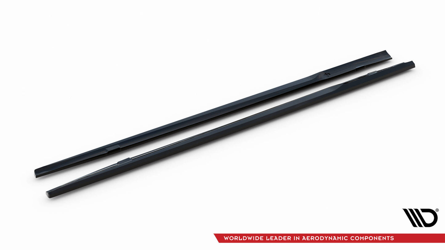 Seitenschweller Ansatz für Porsche Taycan Turbo S Mk1 schwarz Hochglanz