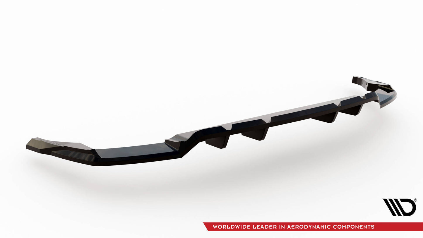 Mittlerer Cup Diffusor DTM Look Heck Ansatz V.2 für Audi SQ8 / Q8 S-Line Mk1 Facelift schwarz Hochglanz