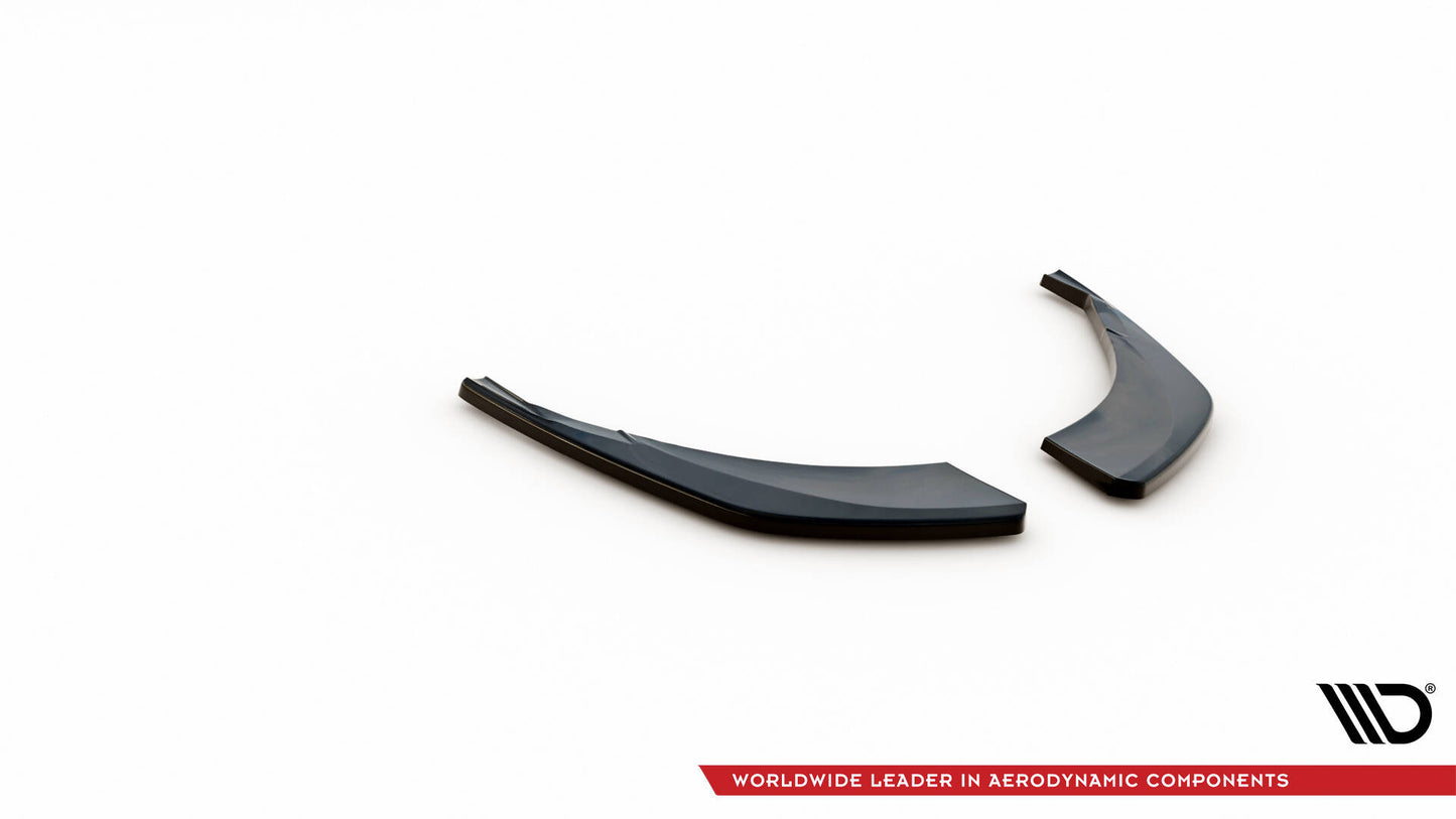 Heck Ansatz Flaps Diffusor für Audi Q8 S-line Mk1 schwarz Hochglanz