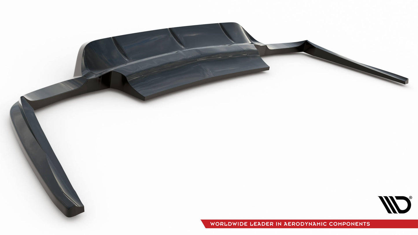 Mittlerer Cup Diffusor DTM Look Heck Ansatz für Porsche Panamera Turbo 970 schwarz Hochglanz