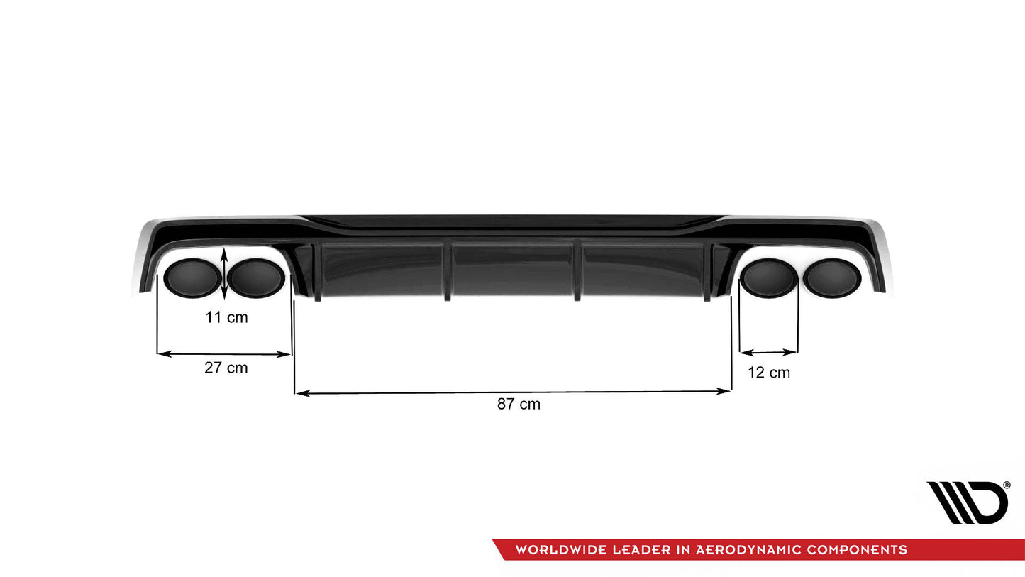 Diffusor Heck Ansatz für Audi A6 S-Line / S6 C8 / C8 Facelift schwarz Hochglanz