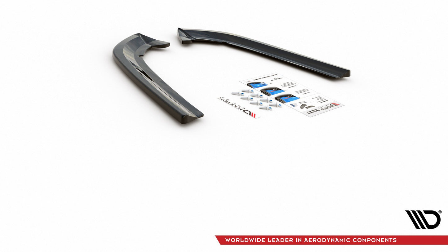 Heck Ansatz Flaps Diffusor für Ford Mondeo Vignale Mk5 Facelift schwarz Hochglanz