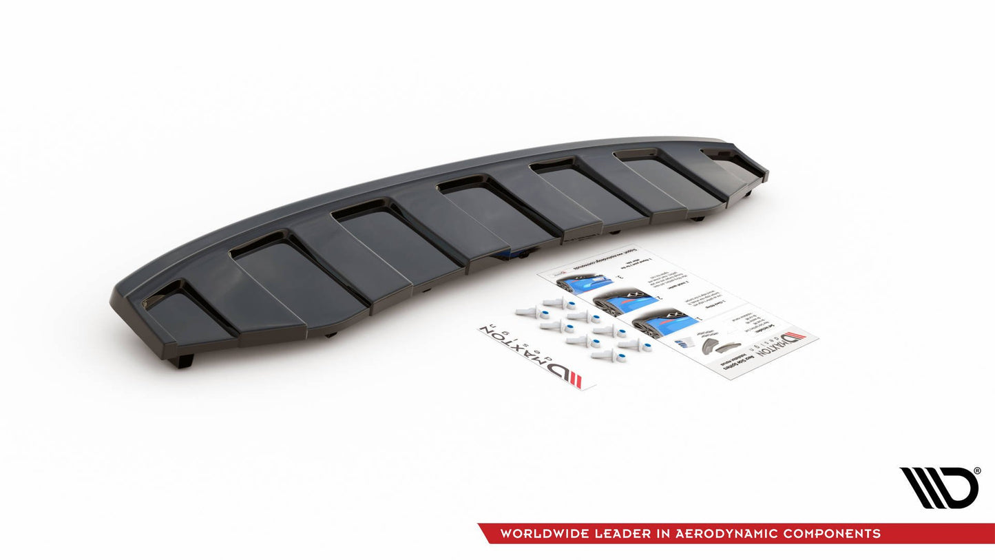 Heckansatz AUDI A6 C7 S-LINE AVANT AUSPUFF 2X1 im DTM LOOK schwarz Hochglanz