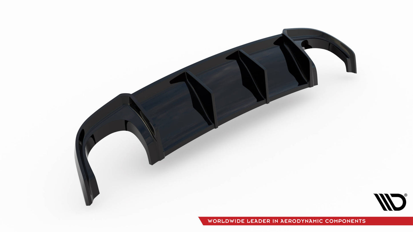Diffusor Heck Ansatz für Audi RS4 B7 schwarz Hochglanz
