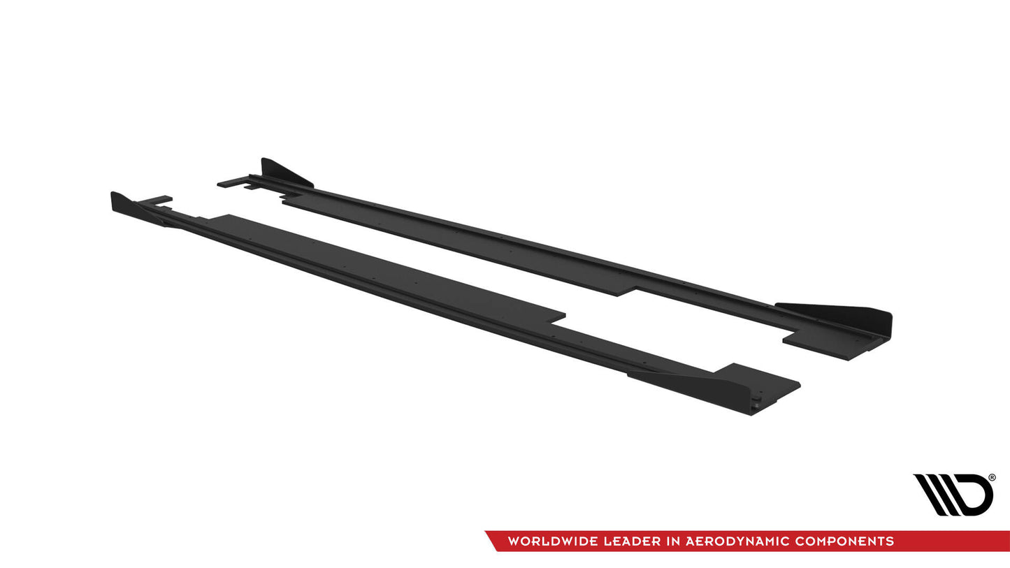 Street Pro Seitenschweller Ansatz für + Flaps Audi A7 RS7 Look C7 schwarz Hochglanz