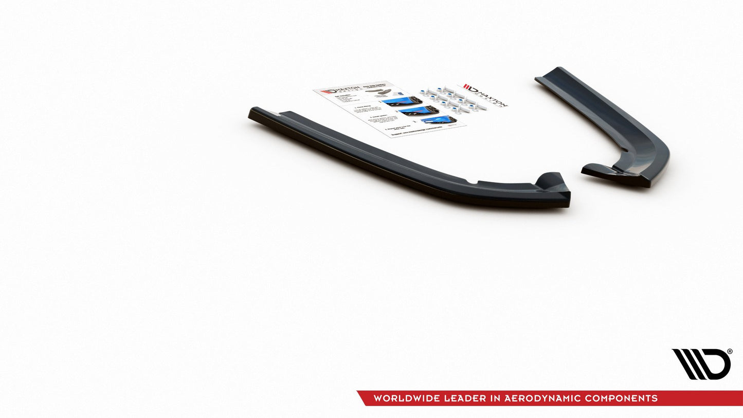 Heck Ansatz Flaps Diffusor für Ford Mondeo Vignale Mk5 Facelift schwarz Hochglanz