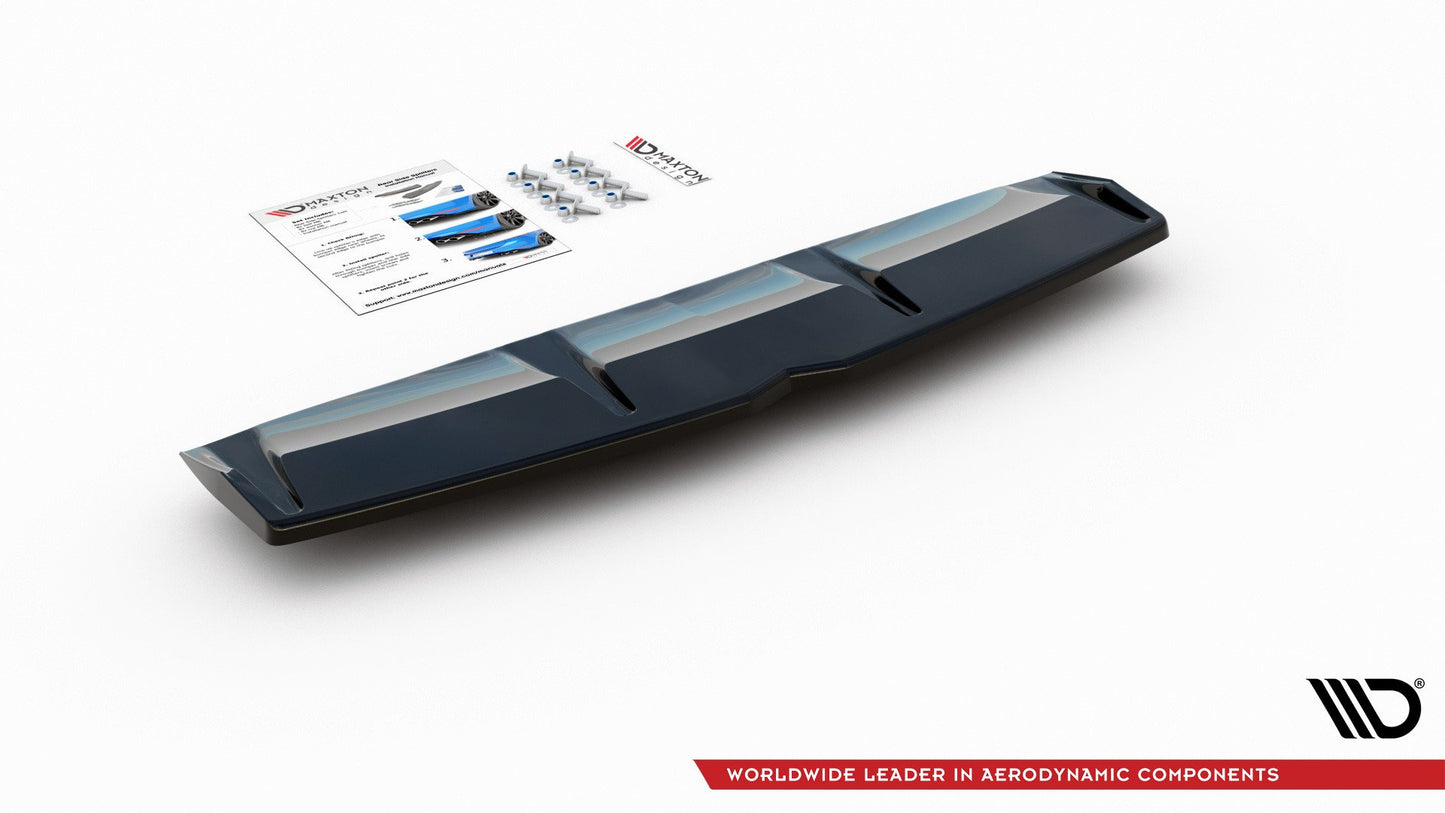 Mittlerer Diffusor Heck Ansatz für Hyundai I30 N Mk3 Fastback schwarz matt