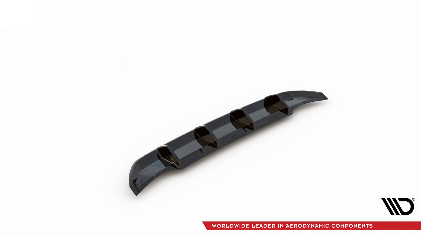 Diffusor Heck Ansatz für VW T-Roc Mk1 schwarz Hochglanz