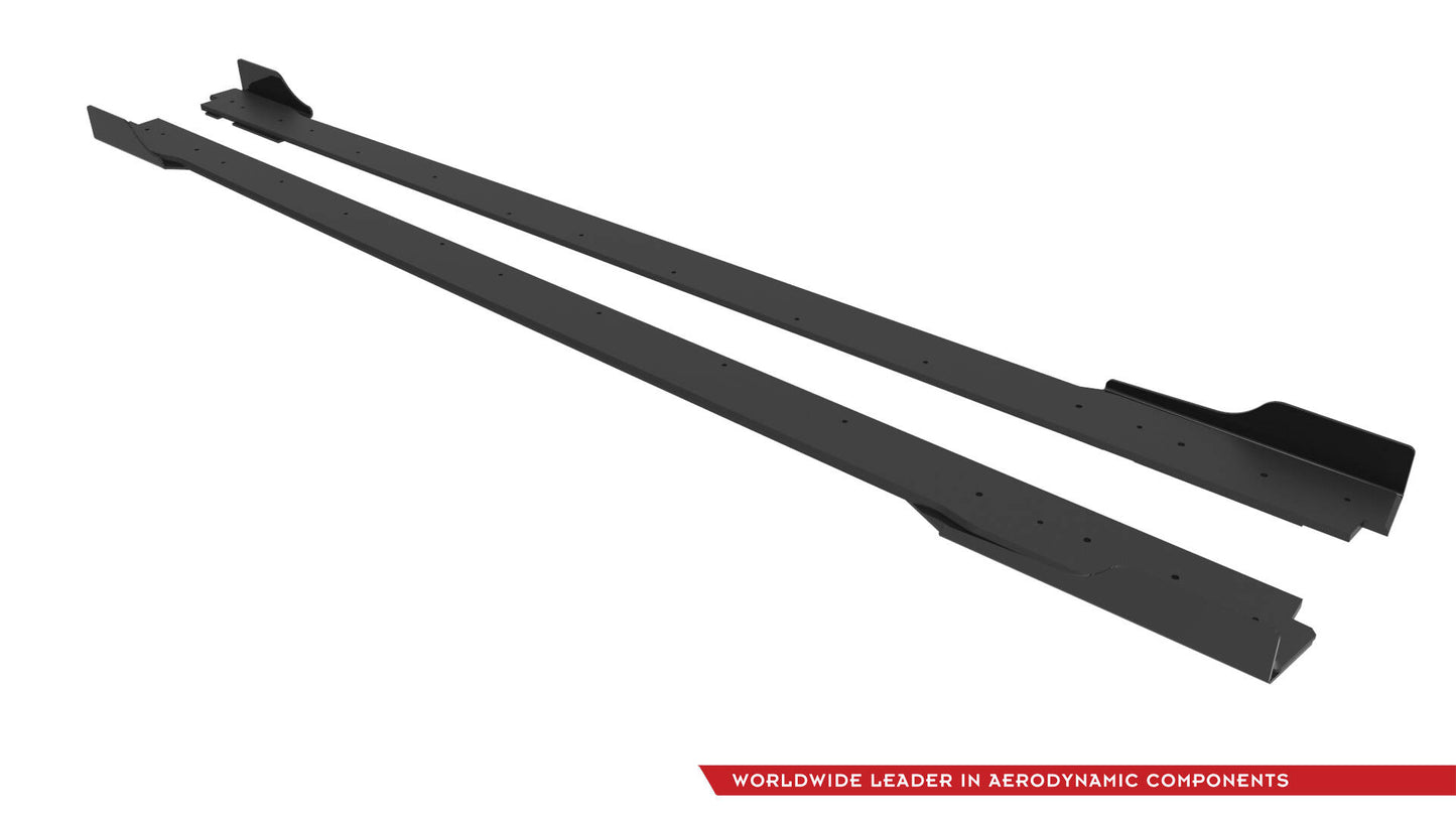 Street Pro Seitenschweller Ansatz + Flaps für Hyundai Veloster N Mk2 schwarz Hochglanz