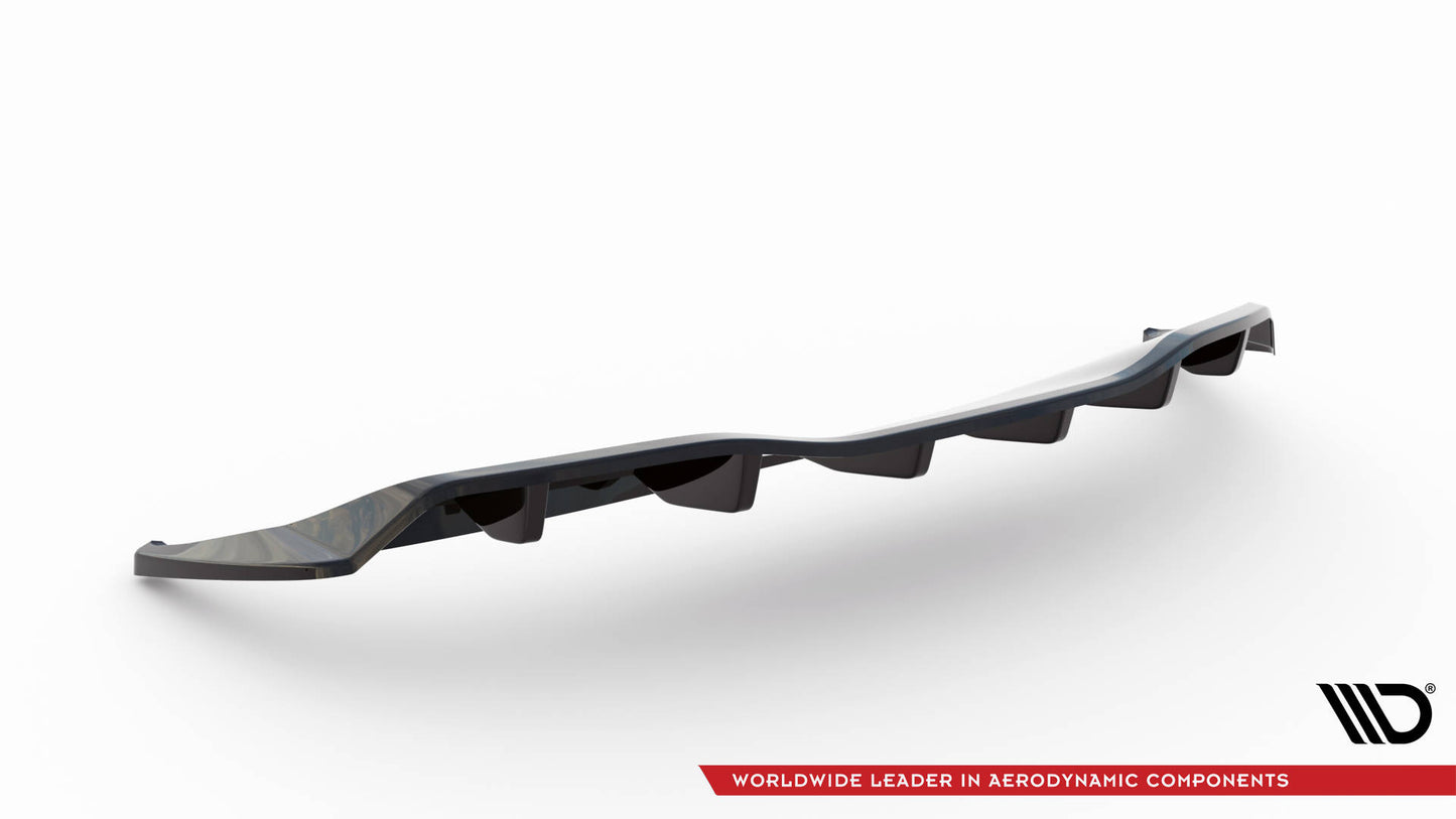Mittlerer Cup Diffusor DTM Look Heck Ansatz für Tesla Model Y schwarz Hochglanz