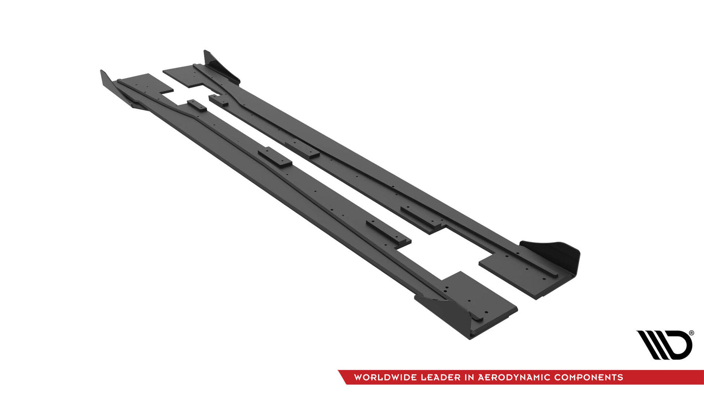 Street Pro Seitenschweller Ansatz für + Flaps Mercedes-Benz A 45 AMG W176 Facelift schwarz Hochglanz