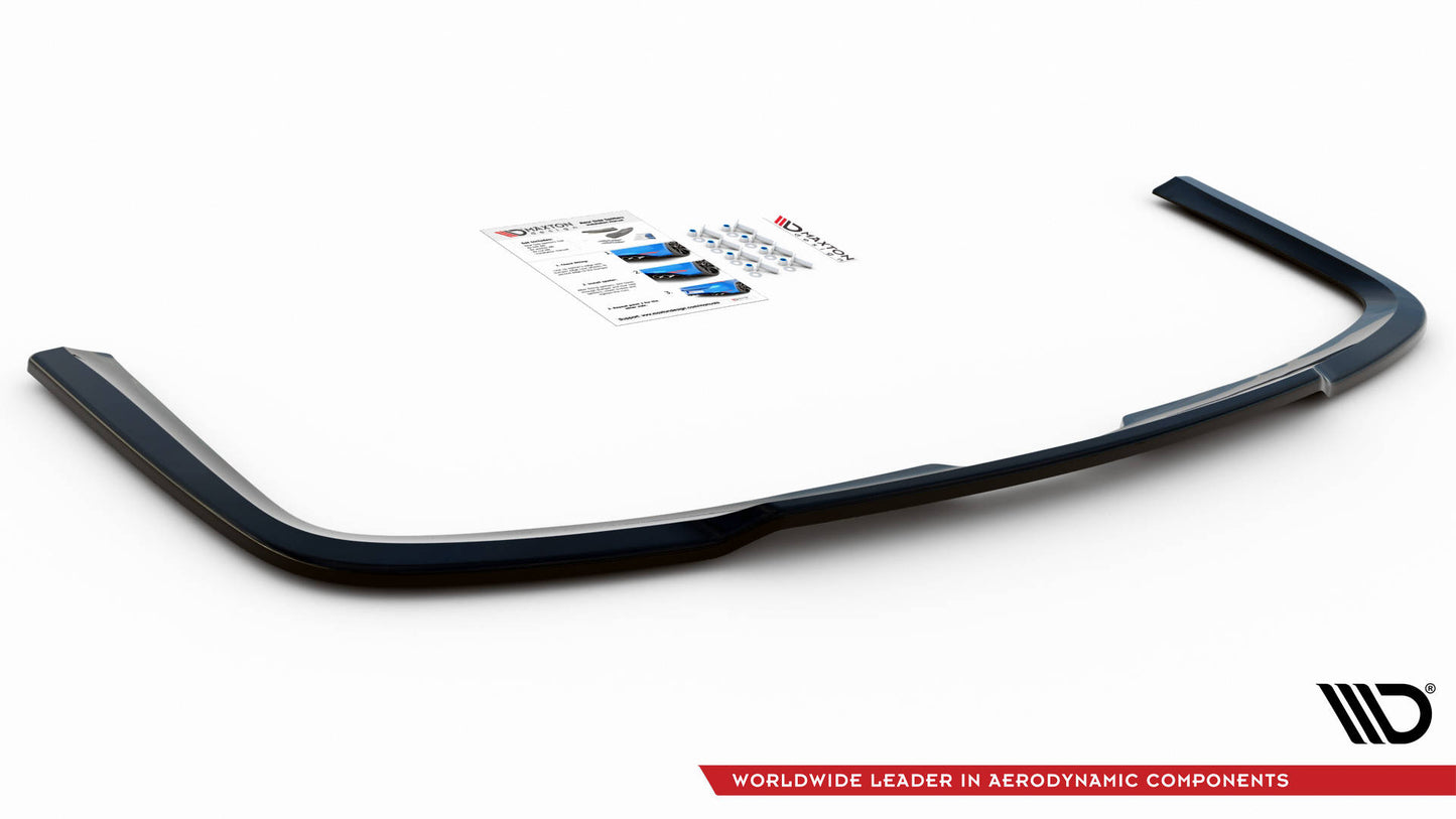 Mittlerer Diffusor Heck Ansatz für Volkswagen Caddy Long Mk3 Facelift schwarz matt