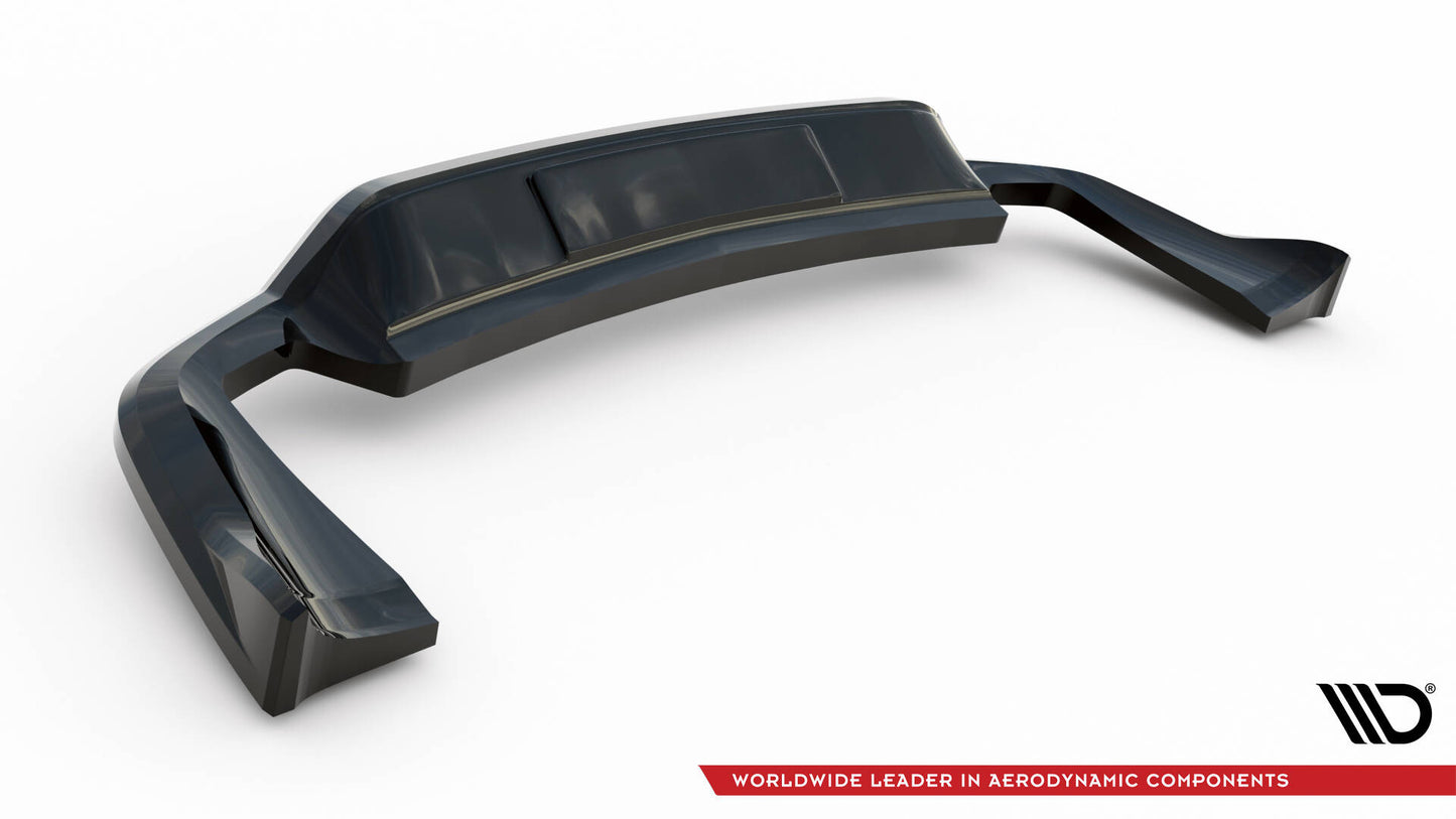 Mittlerer Cup Diffusor DTM Look Heck Ansatz für Porsche Cayenne Mk2 Facelift schwarz Hochglanz