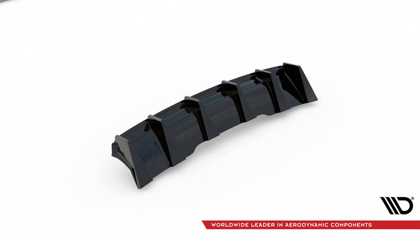 Diffusor Heck Ansatz für Audi RS4 B9 / B9 Facelift schwarz Hochglanz