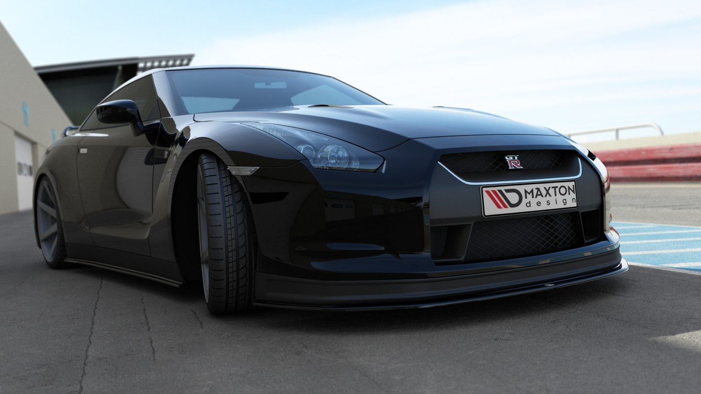 Front Ansatz V.2 für NISSAN GT-R vor Facelift COUPE (R35-SERIES) schwarz Hochglanz