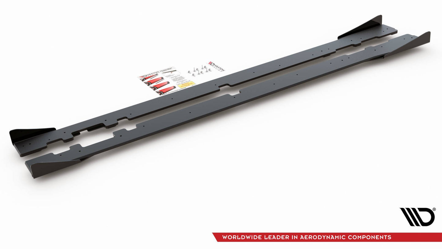 Street Pro Seitenschweller Ansatz für + Flaps Mercedes-AMG C43 Coupe C205 schwarz Hochglanz