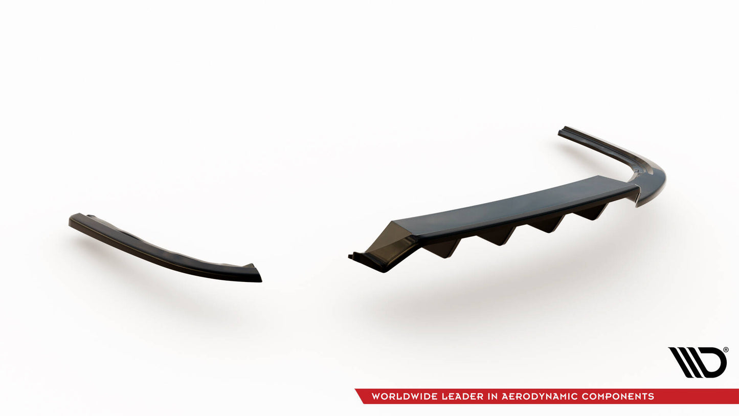 Mittlerer Cup Diffusor DTM Look Heck Ansatz für VW Passat R-Line B8 schwarz Hochglanz