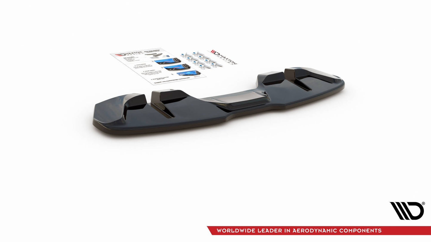 Mittlerer Diffusor Heck Ansatz für Ford Mustang GT Mk6 Facelift schwarz matt