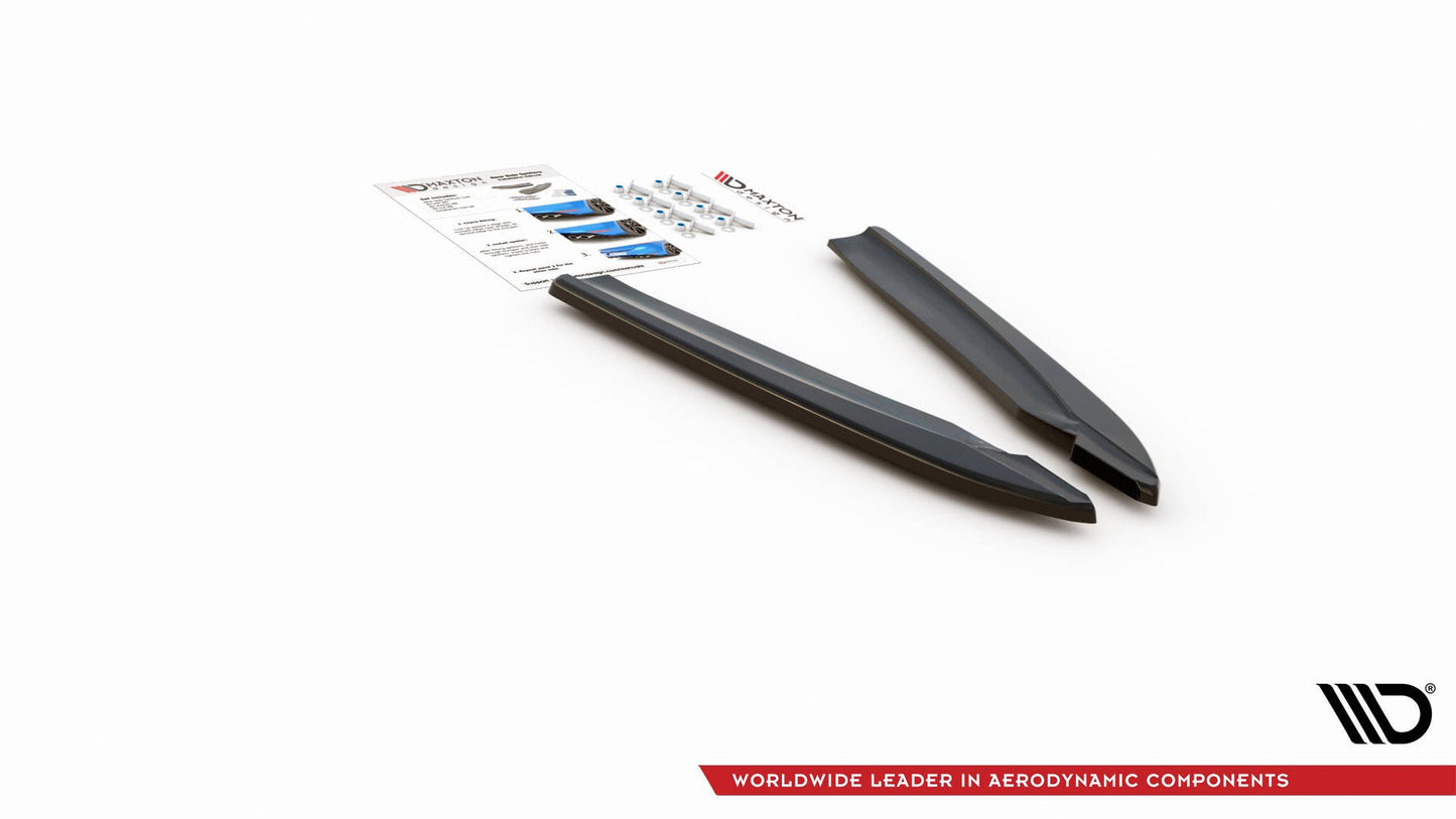 Heck Ansatz Flaps Diffusor V.2 für Audi S8 D4 Facelift schwarz Hochglanz