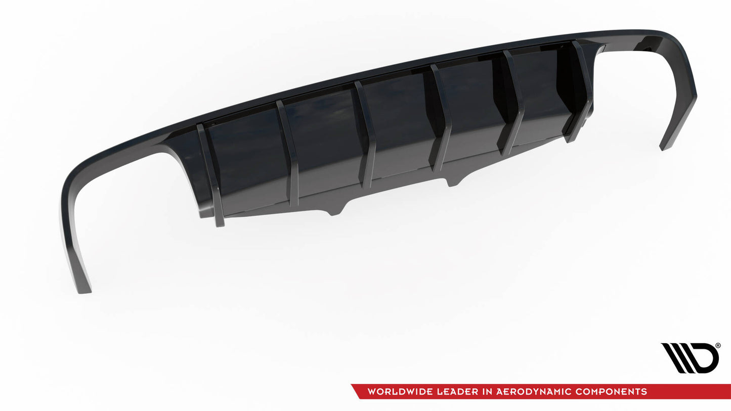 Diffusor Heck Ansatz für Porsche Macan Mk1 schwarz Hochglanz