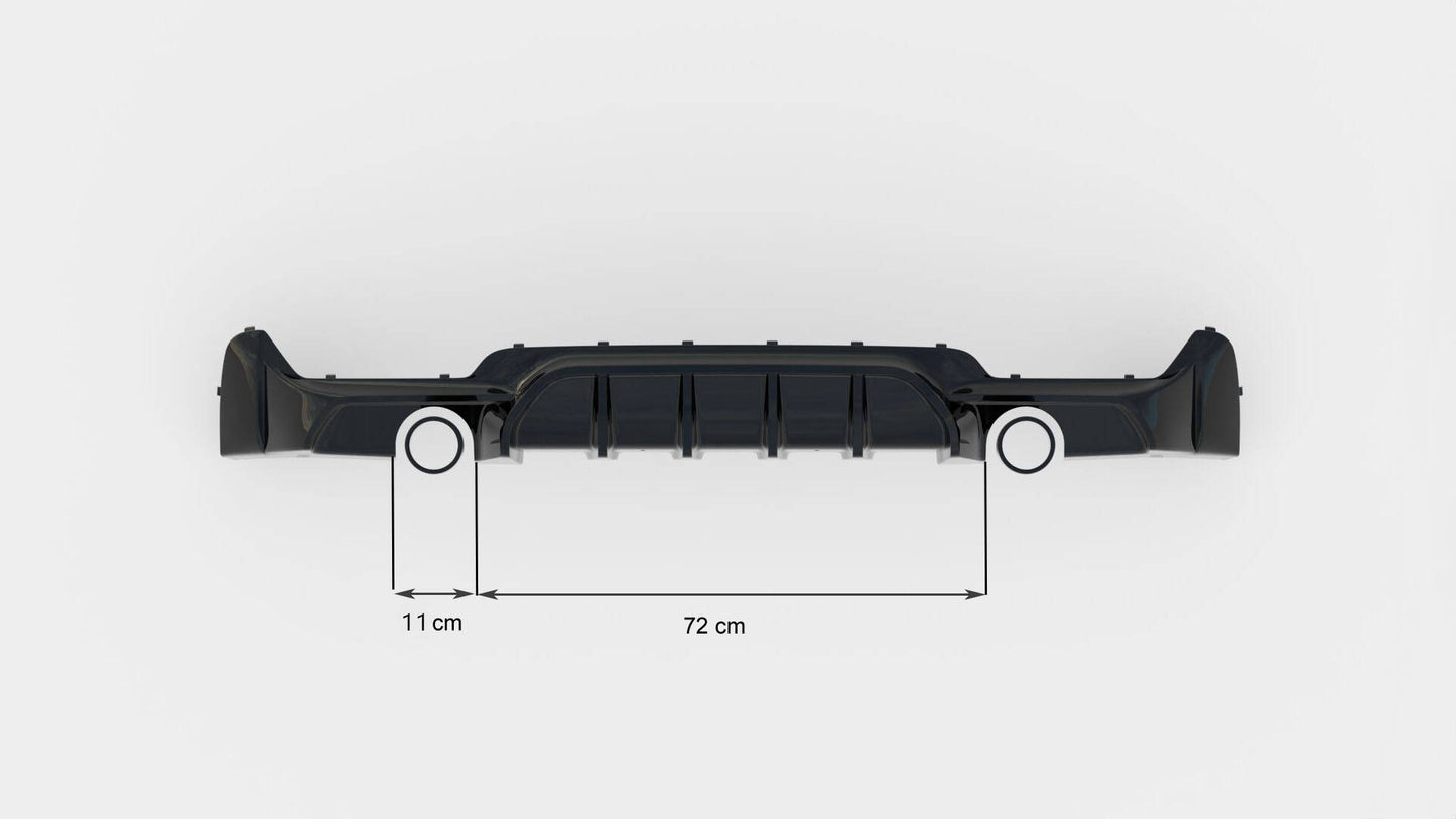 Diffusor Heck Ansatz für BMW 4er Coupe / Gran Coupe / Cabrio M-Paket F32 / F36 / F33 (Einzelauspuff li. re.)