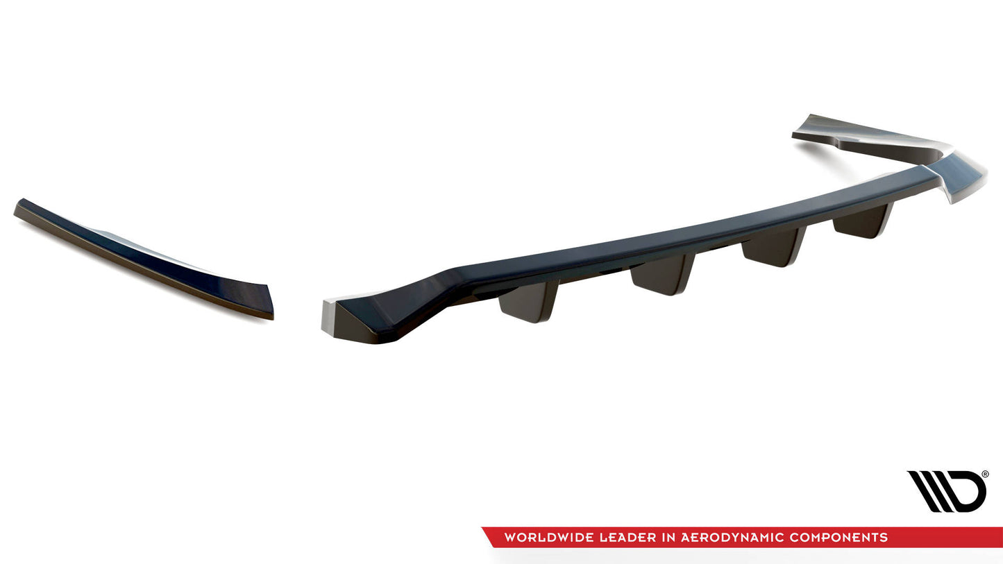 Mittlerer Cup Diffusor DTM Look Heck Ansatz für Volvo C70 Mk1 schwarz Hochglanz