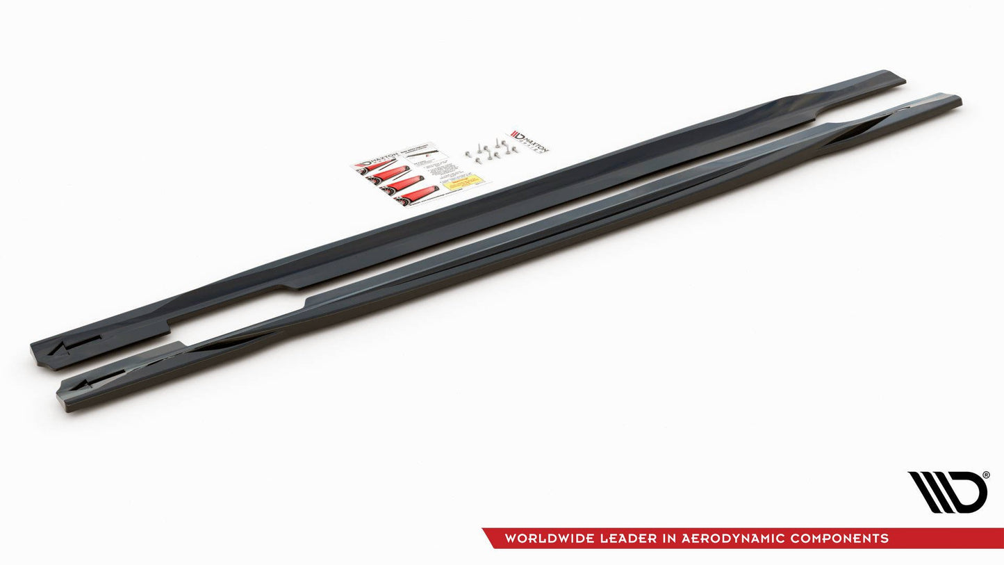 Seitenschweller Ansatz für Audi S5 / A5 S-Line Sportback F5 Facelift schwarz Hochglanz