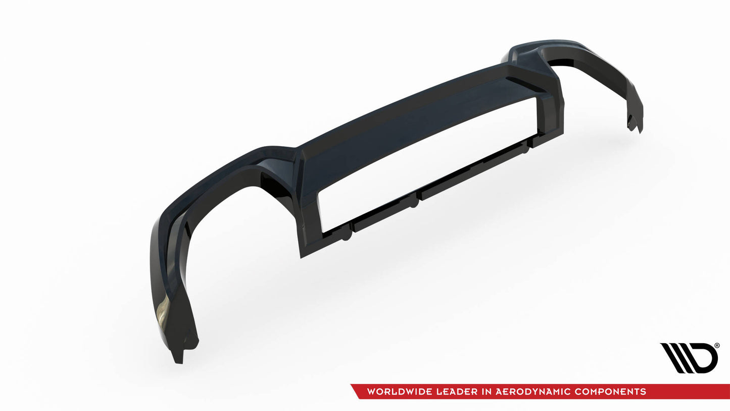 Diffusor Heck Ansatz für BMW M340i G20 / G21 (Passend für Fahrzeuge mit Anhängerkupplung) schwarz Hochglanz