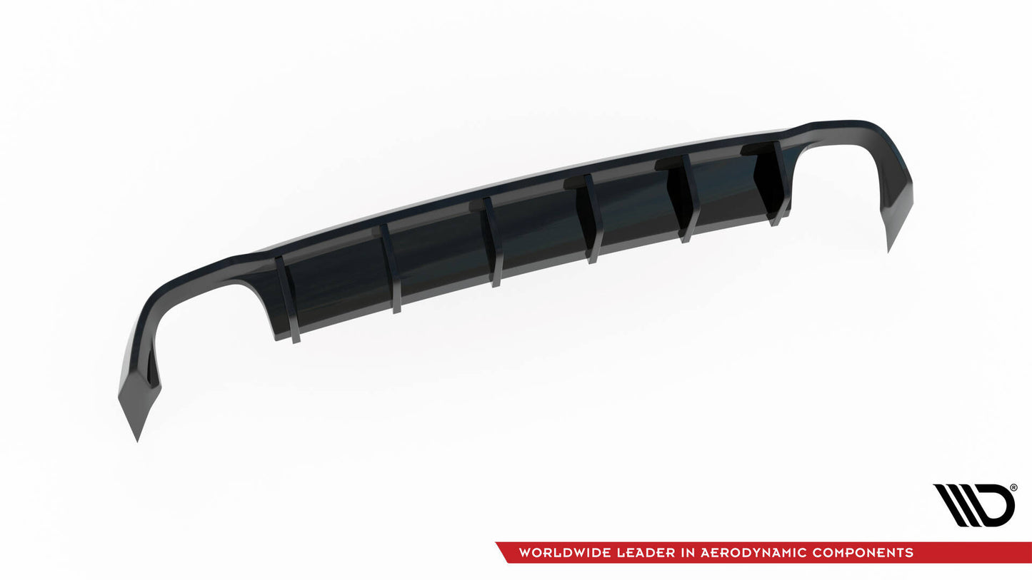 Diffusor Heck Ansatz für Seat Leon Cupra Sportstourer Mk3 schwarz Hochglanz