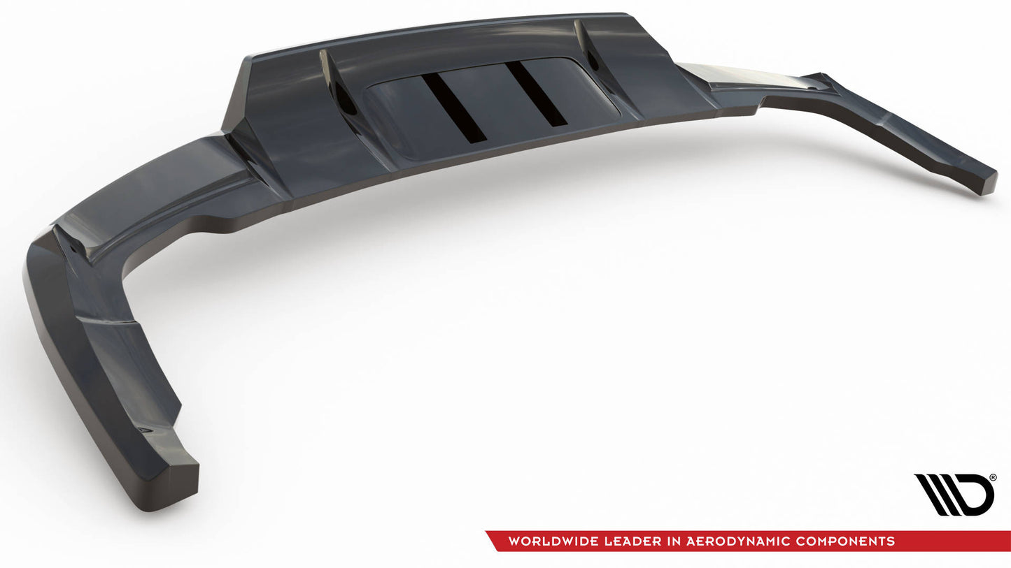 Mittlerer Cup Diffusor DTM Look Heck Ansatz für Audi Q5 S-Line SUV Mk2 Facelift schwarz Hochglanz