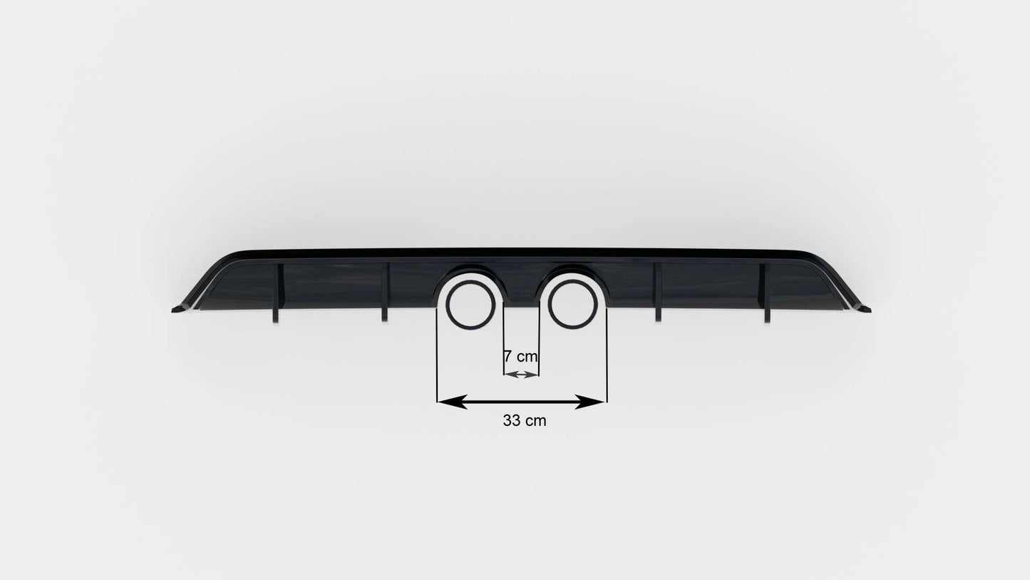 Diffusor Heck Ansatz V.2 für VW Scirocco Mk3 (R32 Auspuff) schwarz Hochglanz