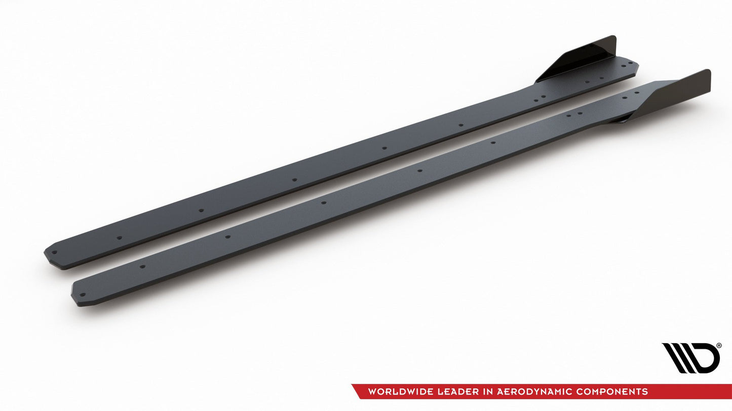 Street Pro Seitenschweller Ansatz für + Flaps Ford Focus ST / ST-Line Mk4 schwarz Hochglanz