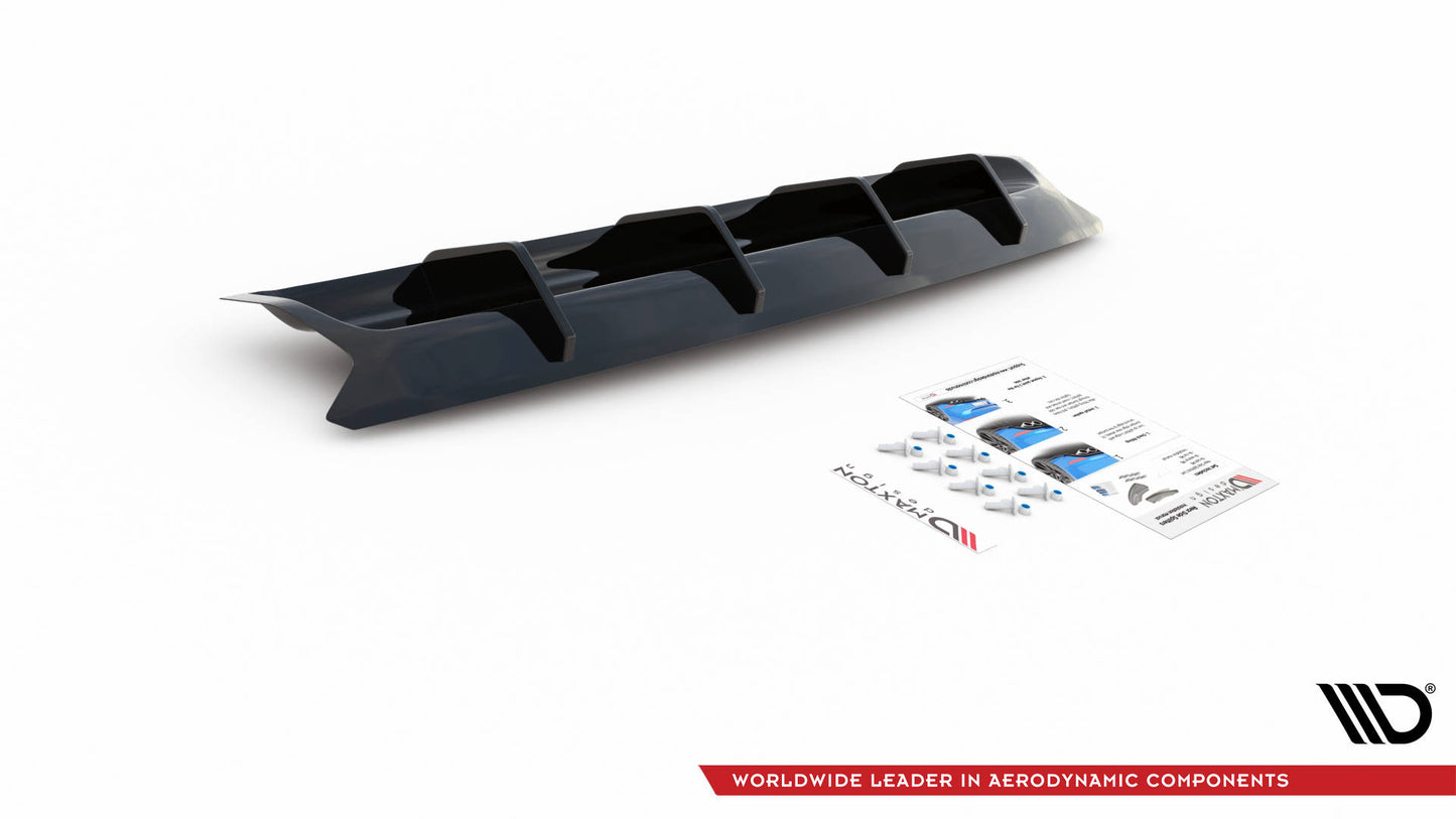 Diffusor Heck Ansatz für VW Touareg R-line Mk3 schwarz Hochglanz