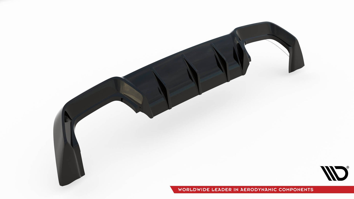 Diffusor Heck Ansatz V.1 für VW Golf R Mk8 Facelift schwarz Hochglanz