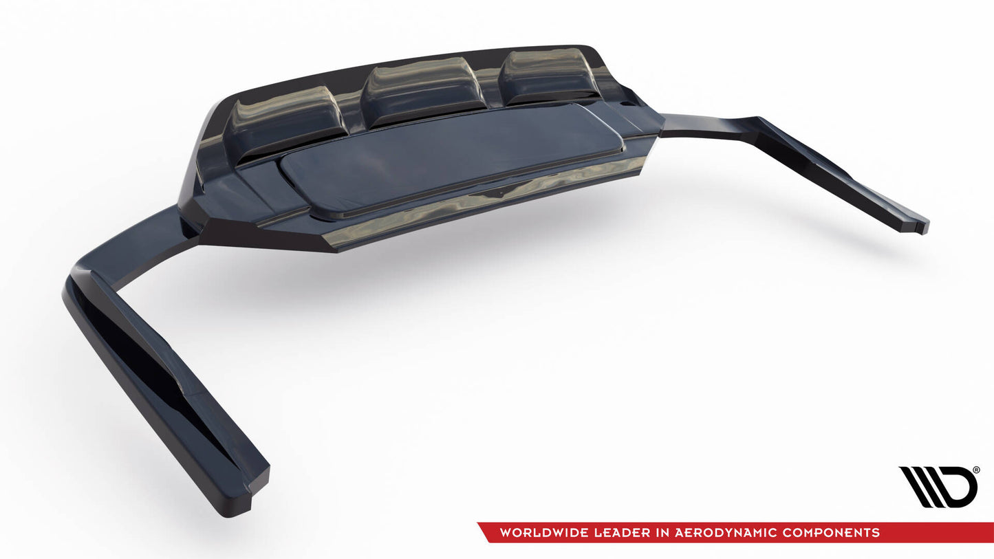 Mittlerer Cup Diffusor DTM Look Heck Ansatz für Audi SQ7 Mk2 (4M) Facelift schwarz Hochglanz