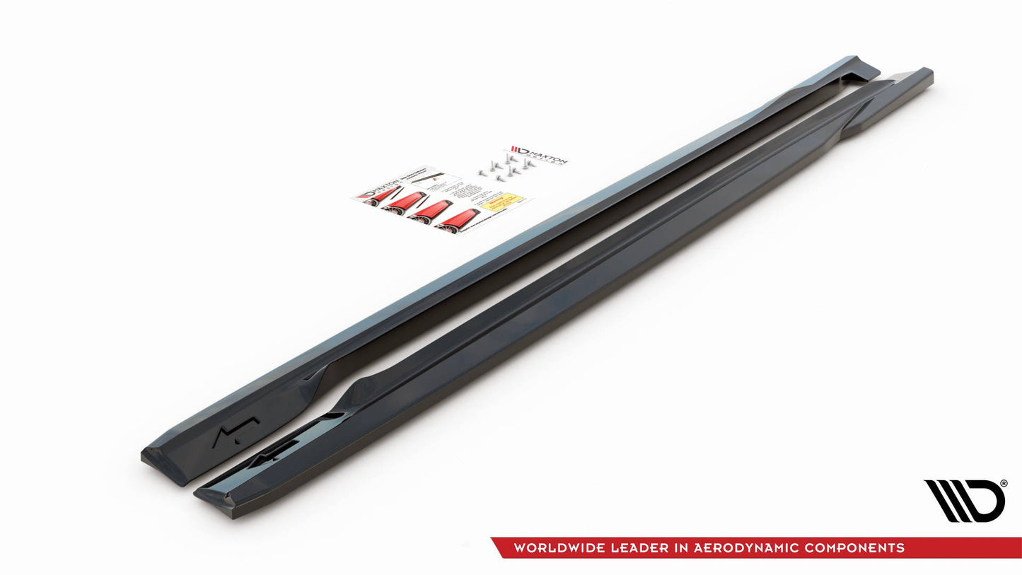 Seitenschweller Ansatz für Volvo S60 R-Design Mk2 schwarz Hochglanz