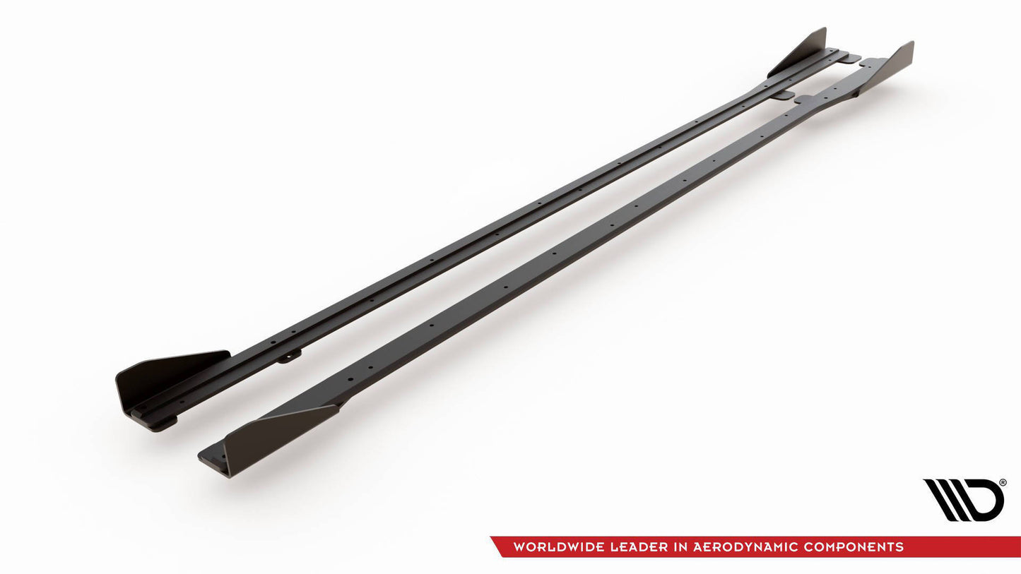 Street Pro Seitenschweller Ansatz für + Flaps Volkswagen Golf R / R-Line Mk7 Facelift schwarz Hochglanz