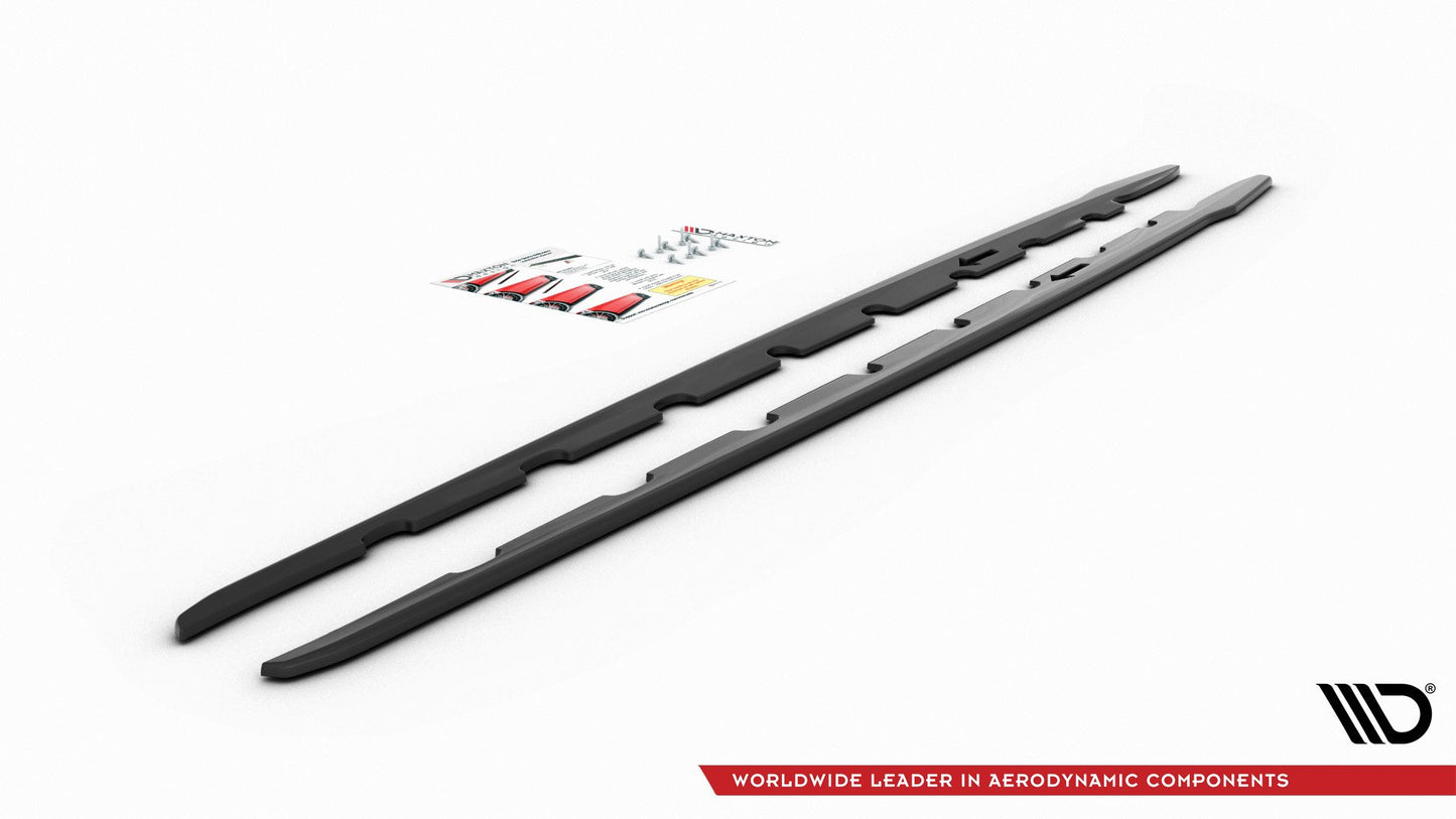 Seitenschweller Ansatz für V.2 für BMW 1er F40 M-Paket/ M135i schwarz matt