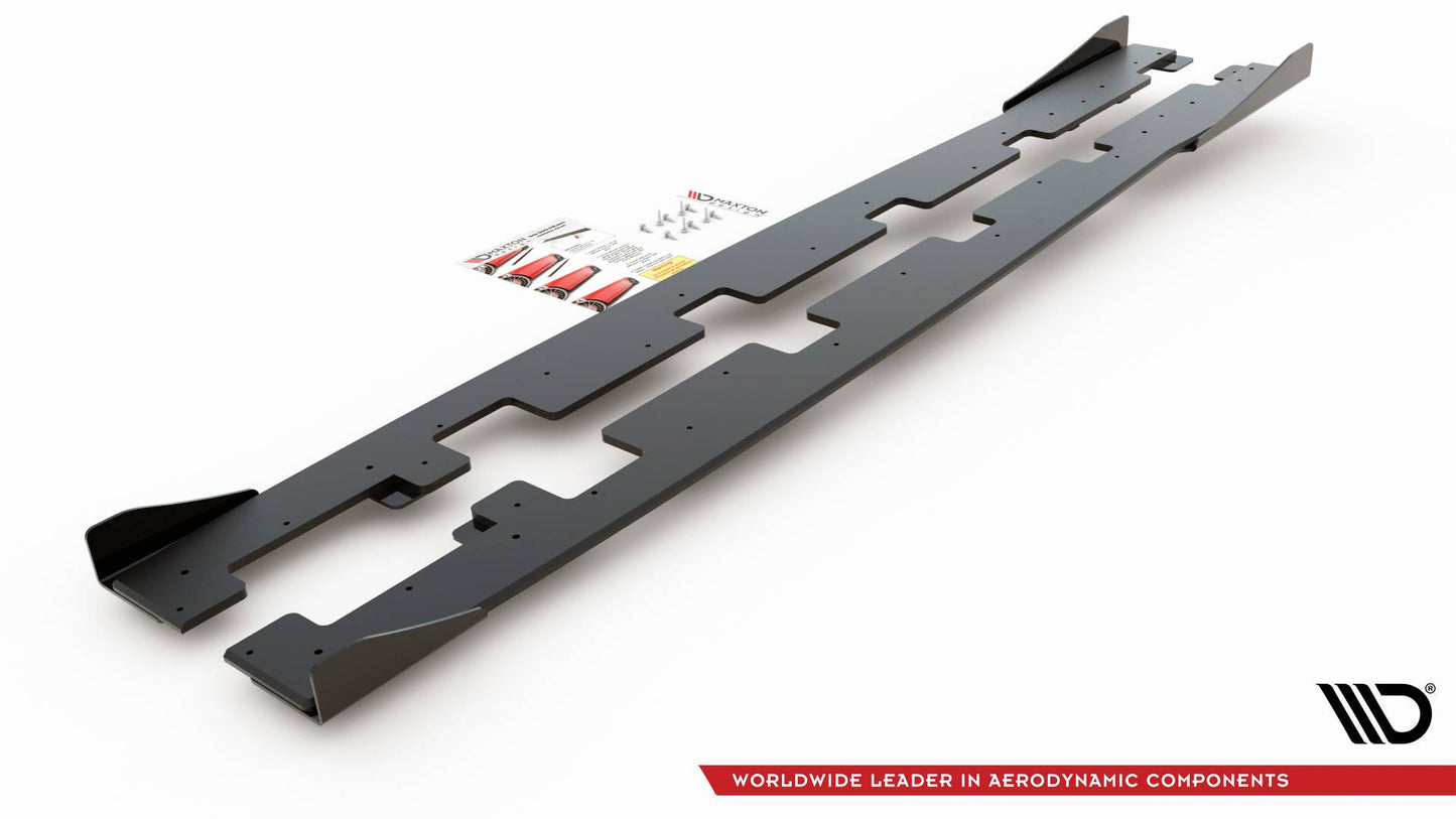 Street Pro Seitenschweller Ansatz für + Flaps Ford Focus RS Mk3 schwarz Hochglanz