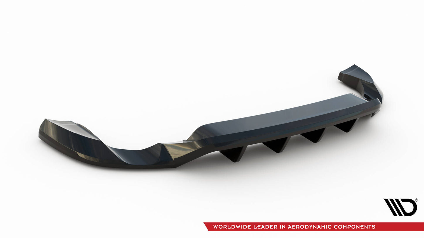 Mittlerer Cup Diffusor DTM Look Heck Ansatz für VW Touareg Mk2 schwarz Hochglanz