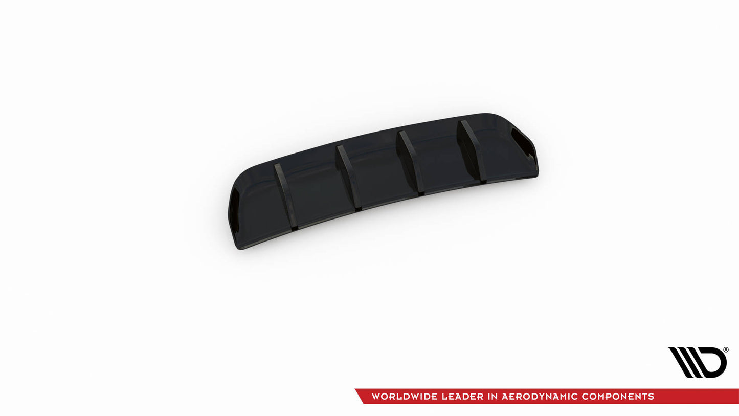 Diffusor Heck Ansatz für VW Tiguan R Mk2 Facelift schwarz Hochglanz