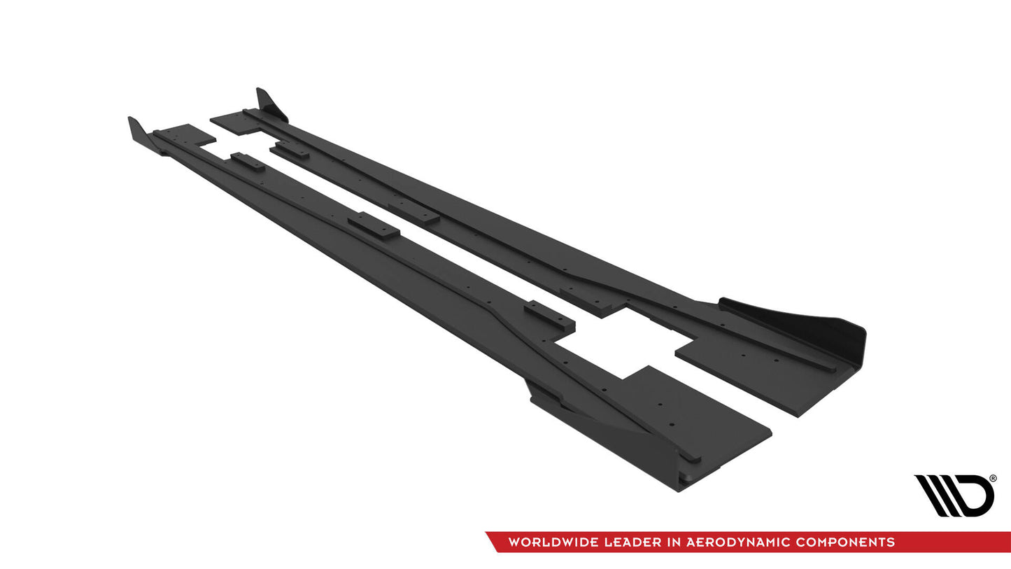 Street Pro Seitenschweller Ansatz für + Flaps Mercedes-Benz A 45 AMG W176 Facelift schwarz Hochglanz