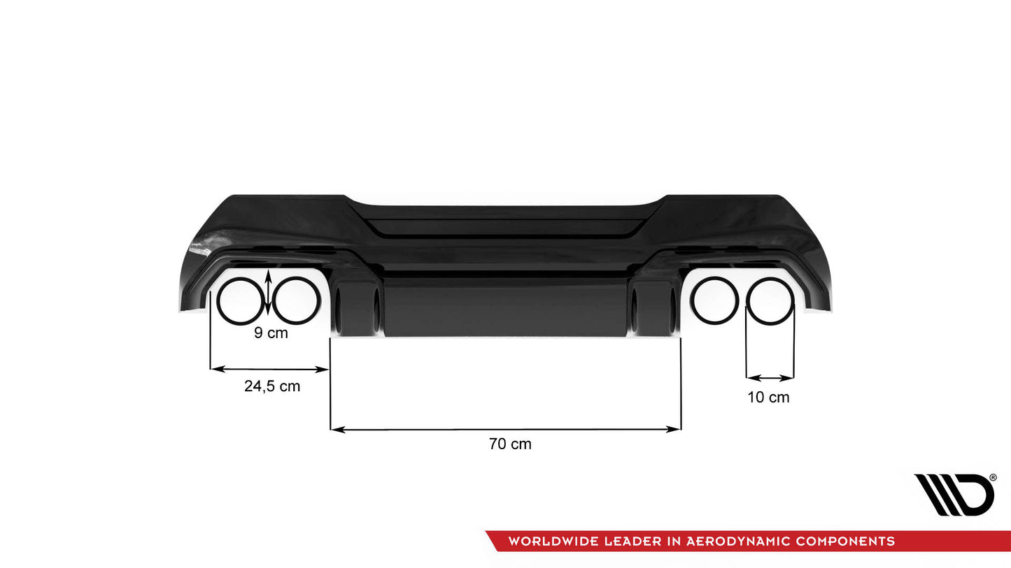 Diffusor Heck Ansatz V.2 für BMW 1er F40 M-Paket/ M135i schwarz Hochglanz
