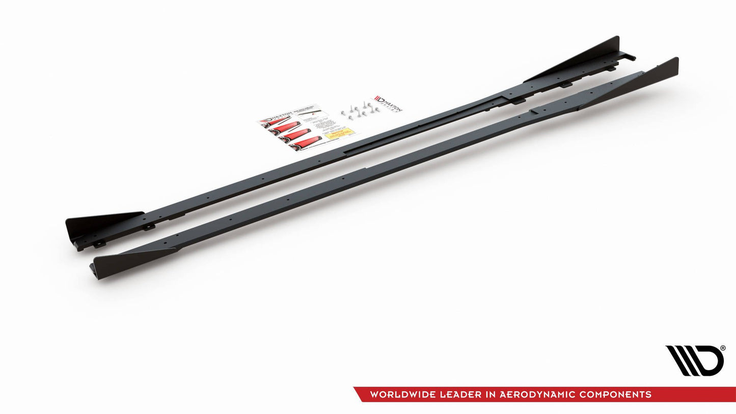 Street Pro Seitenschweller Ansatz für + Flaps Toyota GR Yaris Mk4 schwarz Hochglanz
