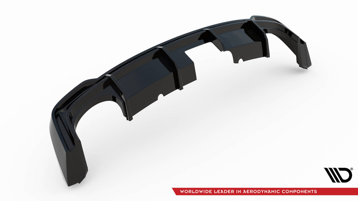Diffusor Heck Ansatz für Audi RS7 C8 (mit AHK) schwarz Hochglanz