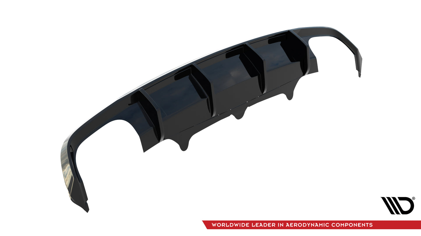 Diffusor Heck Ansatz für Audi S6 Avant C7 schwarz Hochglanz