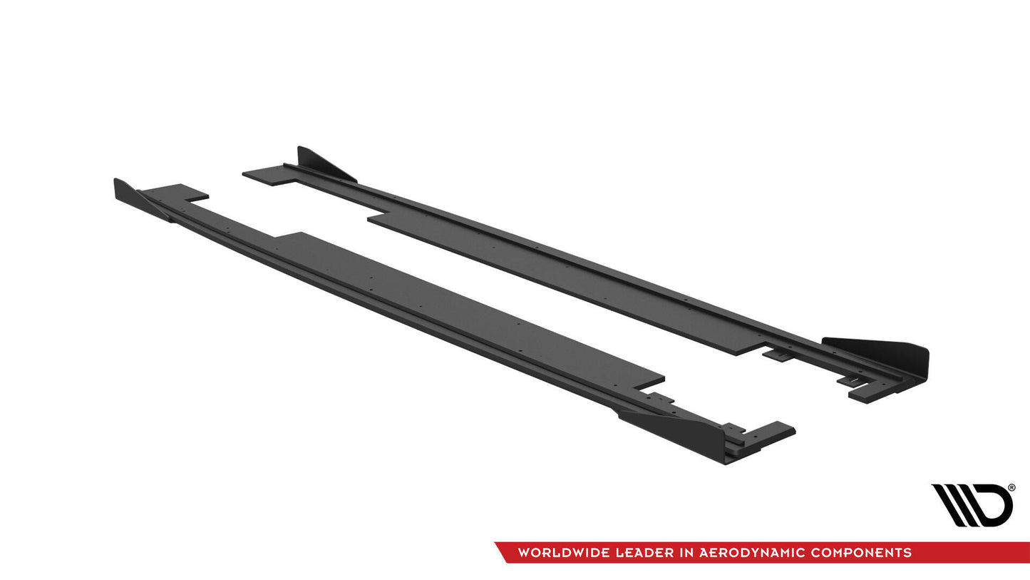 Street Pro Seitenschweller Ansatz für + Flaps Audi A7 RS7 Look C7 schwarz Hochglanz