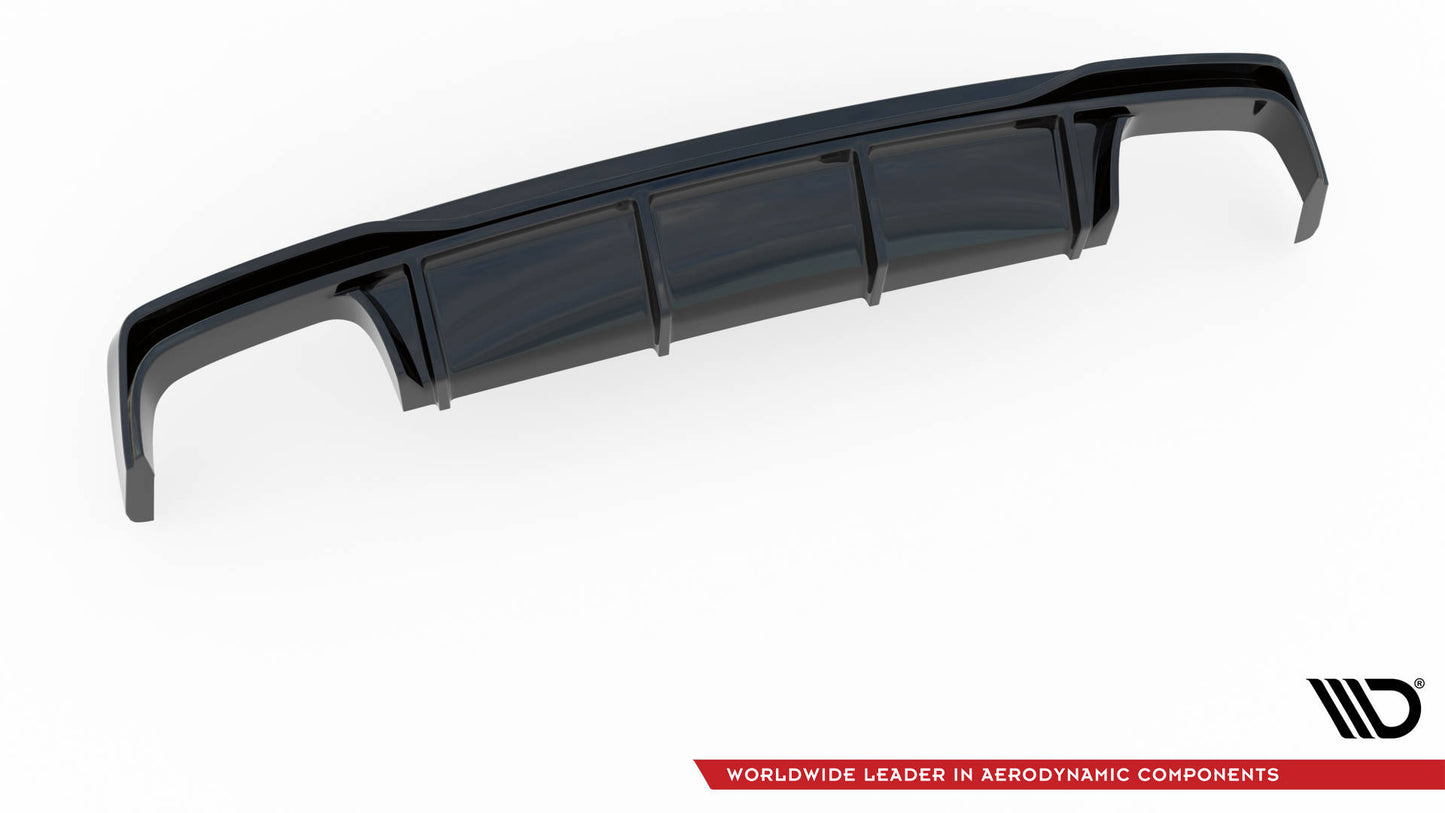 Diffusor Heck Ansatz für Audi A6 S-Line / S6 C8 / C8 Facelift schwarz Hochglanz